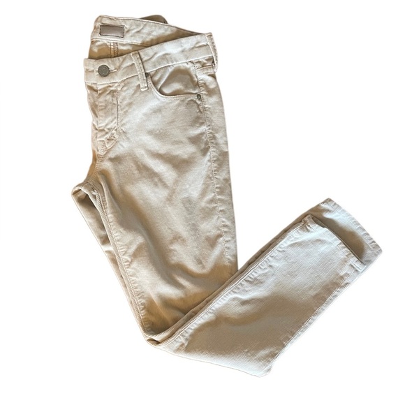 MOTHER corduroy looker cream skinny pant 27 Someone Else’s Fairytale Cord Jean - Picture 2 of 9